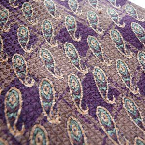 JOSEPH ABBOUD Necktie Rust Burgundy Paisley Design Vintage Mens Tie 100% Silk
